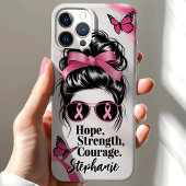 Borstkanker Bewustzijn Hoop Kracht Moed Case-Mate iPhone Case