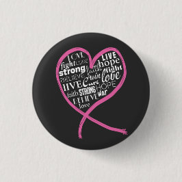 Borstkanker, bewustzijn, hoop, roze lint T-Shirt Ronde Button 3,2 Cm