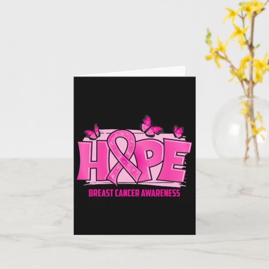 Borstkanker bewustzijn hoop roze lint vlinder kaart (Gele Bloem)