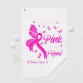 Borstkanker bewustzijn Ik draag roze voor mijn vri Golfhanddoek (Insitu)