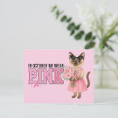 Borstkanker Bewustzijn in oktober draag we roze Briefkaart (Staand voorkant)