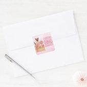 Borstkanker Bewustzijn in oktober draag we roze Vierkante Sticker (Envelop)