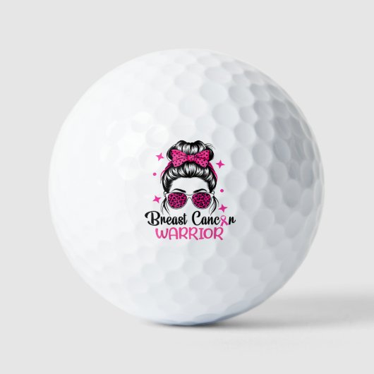Borstkanker Bewustzijn Krijger Golfballen (Voorkant)