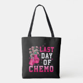 Borstkanker Bewustzijn Laatste Dag van Chemo Krijg Tote Bag (Achterkant)