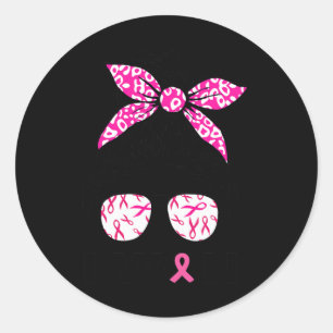 Borstkanker Bewustzijn Leopard Retro I Won Vrouwen Ronde Sticker