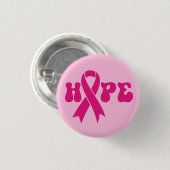 Borstkanker bewustzijn lint hoop ronde button 3,2 cm (Voorkant /achterkant)