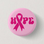 Borstkanker bewustzijn lint hoop ronde button 3,2 cm (Voorkant)