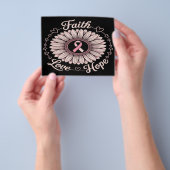 borstkanker bewustzijn maand geloof hoop genezing flyer (Hand)