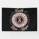 borstkanker bewustzijn maand geloof hoop genezing spandoek (Horizontaal)