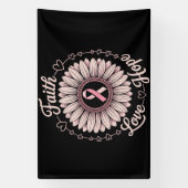 borstkanker bewustzijn maand geloof hoop genezing spandoek (Verticaal)
