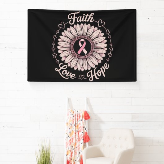 borstkanker bewustzijn maand geloof hoop genezing spandoek (Insitu)