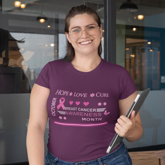 Borstkanker bewustzijn maand ontwerp grote maat t-shirt