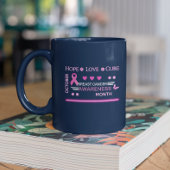Borstkanker bewustzijn maand ontwerp tweekleurige koffiemok