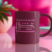 Borstkanker bewustzijn maand ontwerp tweekleurige koffiemok