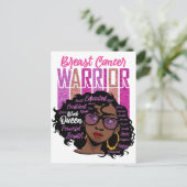 Borstkanker bewustzijn maand overlevende krijger b briefkaart (Staand voorkant)