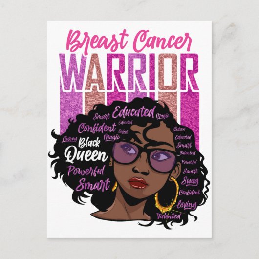 Borstkanker bewustzijn maand overlevende krijger b briefkaart (Voorkant)