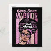 Borstkanker bewustzijn maand overlevende krijger b feestdagenkaart (Voorkant / Achterkant)