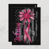Borstkanker bewustzijn maand overlevende krijger briefkaart (Voorkant / Achterkant)
