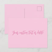 Borstkanker bewustzijn maand roze aangepaste scrip briefkaart (Voorkant / Achterkant)