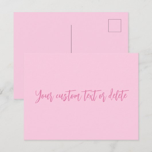 Borstkanker bewustzijn maand roze aangepaste scrip briefkaart (Voorkant / Achterkant)