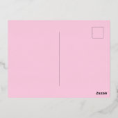 Borstkanker bewustzijn maand roze custom folie feestdagen briefkaart (Achterkant)