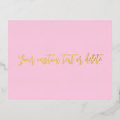 Borstkanker bewustzijn maand roze custom folie feestdagen briefkaart (Voorkant)