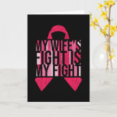 Borstkanker Bewustzijn Man Vrouw Vecht Ondersteuni Kaart (Gele Bloem)