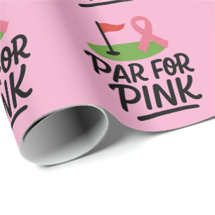 Borstkanker Bewustzijn met Roze Lint Hart Cadeaupapier