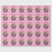 Borstkanker Bewustzijn met Roze Lint Hart Cadeaupapier (Vlak)