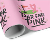 Borstkanker Bewustzijn met Roze Lint Hart Cadeaupapier (Rol Hoek)