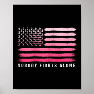 Borstkanker Bewustzijn Niemand vecht alleen USA FL Poster