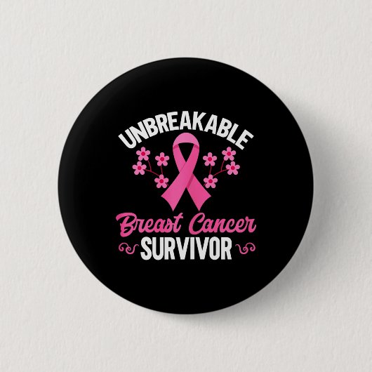 Borstkanker bewustzijn onbreekbare borstkanker ronde button 5,7 cm (Voorkant)
