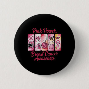 Borstkanker Bewustzijn Ondersteuning Ontwerp Oktob Ronde Button 5,7 Cm