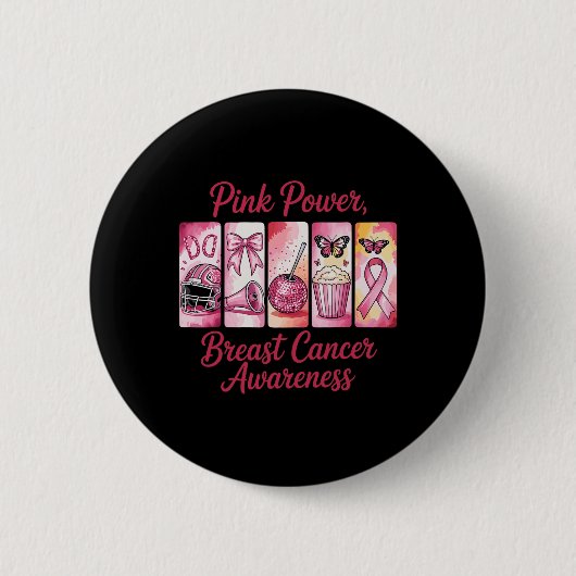 Borstkanker Bewustzijn Ondersteuning Ontwerp Oktob Ronde Button 5,7 Cm (Voorkant)