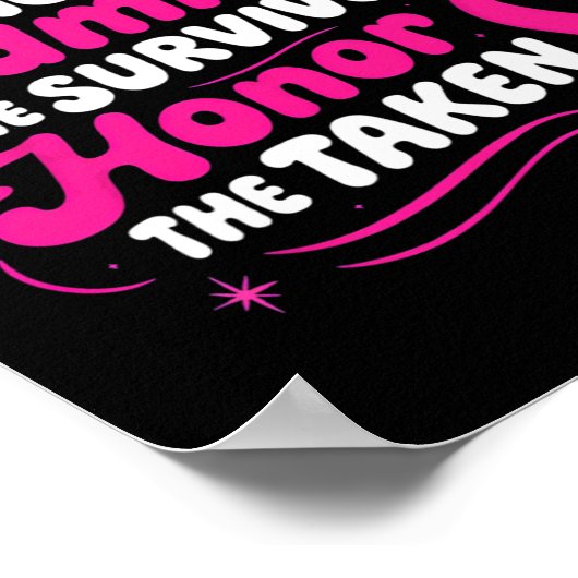 Borstkanker Bewustzijn Ondersteuning Strijders Bew Poster (Hoek)