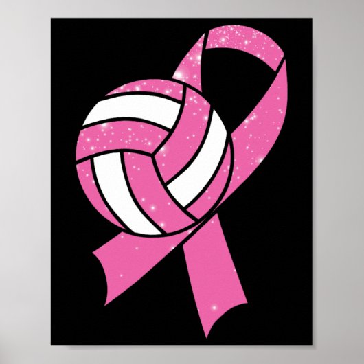 Borstkanker bewustzijn overlevende vechter volleyb poster (Voorkant)