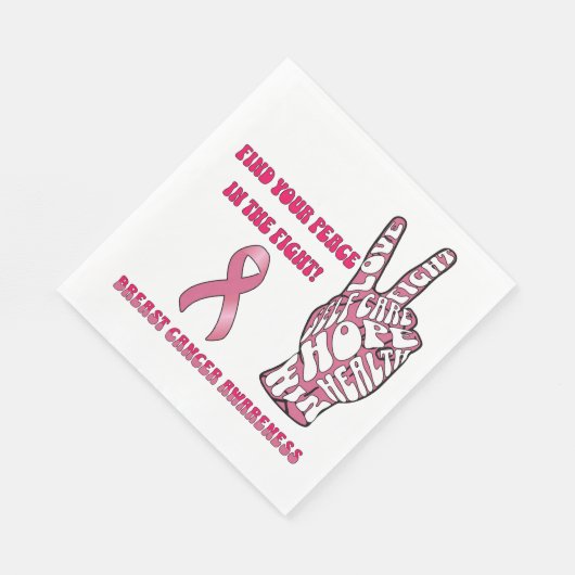 Borstkanker bewustzijn papier servet (Hoek)