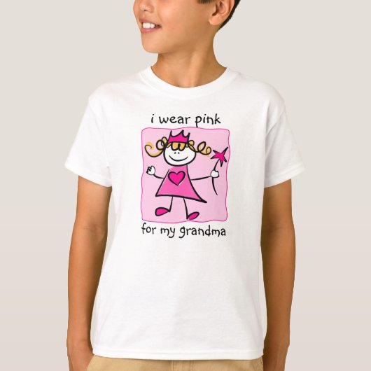 Borstkanker bewustzijn: Pink Princess T-shirt (Voorkant)