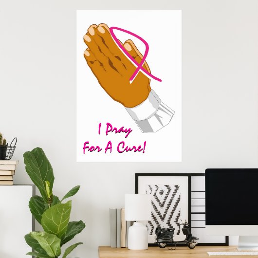 Borstkanker Bewustzijn Prader Hands Poster (Thuiskantoor)