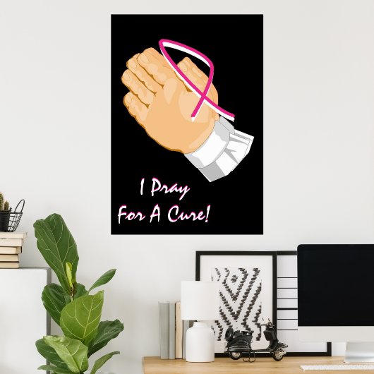 Borstkanker Bewustzijn Prader Hands Poster (Thuiskantoor)