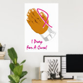 Borstkanker Bewustzijn Prader Hands Poster (Thuiskantoor)