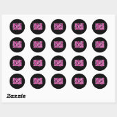 Borstkanker Bewustzijn Preppy Coquette Bow Support Ronde Sticker (Vel)