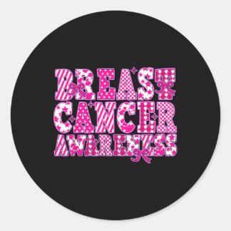Borstkanker Bewustzijn Preppy Coquette Bow Support Ronde Sticker