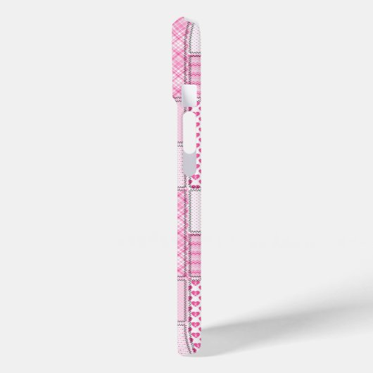 Borstkanker Bewustzijn Quilt Patroon Telefoon Case (Achterkant / Links)