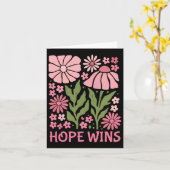 Borstkanker Bewustzijn Quote Hoop wint Kaart (Gele Bloem)