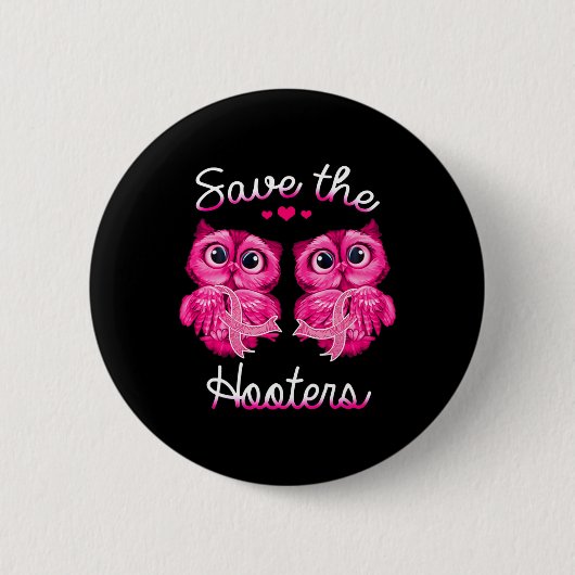 Borstkanker Bewustzijn Red de Hooters Ronde Button 5,7 Cm (Voorkant)