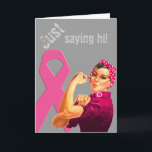 Borstkanker bewustzijn Rosie de Riveter Kaart<br><div class="desc">Borstkanker bewustzijn Rosie de Riveter. U kunt het ontwerp verder personaliseren als u dat wilt,  bijvoorbeeld door jouw naam of andere tekst toe te voegen of het afbeelding aan te passen - klik gewoon op 'Aanpassen' om alle mogelijkheden te zien.</div>