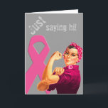 Borstkanker bewustzijn Rosie de Riveter Kaart<br><div class="desc">Borstkanker bewustzijn Rosie de Riveter. U kunt het ontwerp verder personaliseren als u dat wilt,  bijvoorbeeld door jouw naam of andere tekst toe te voegen of het afbeelding aan te passen - klik gewoon op 'Aanpassen' om alle mogelijkheden te zien.</div>