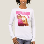 Borstkanker bewustzijn Rosie de Riveter Tri-Blend Shirt (Voorkant volledig)