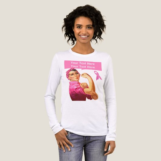 Borstkanker bewustzijn Rosie de Riveter Tri-Blend Shirt (Voorkant)